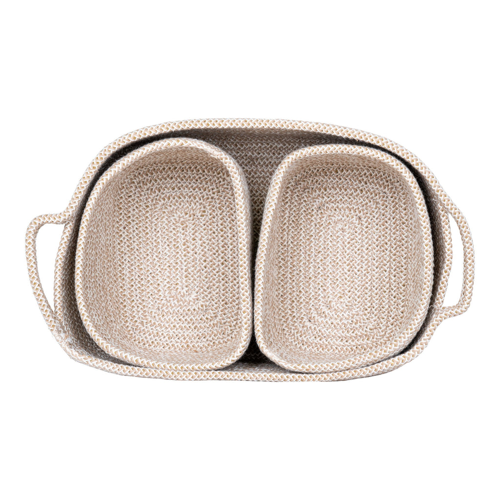 Teixo - Set 3 cestini in cotone, beige