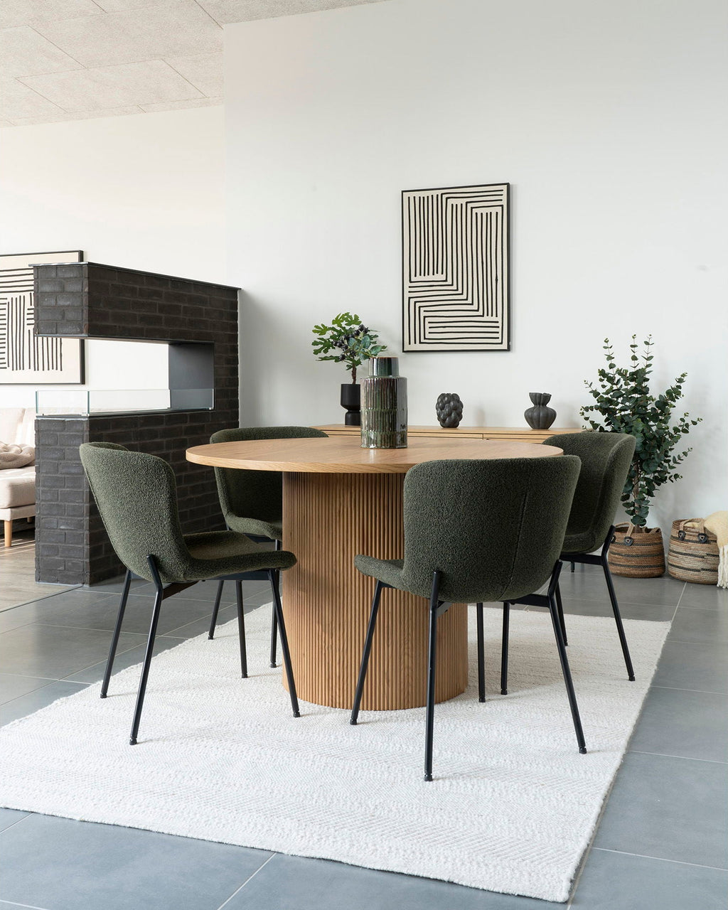 Gustave - Vaso in ceramica verde e marrone