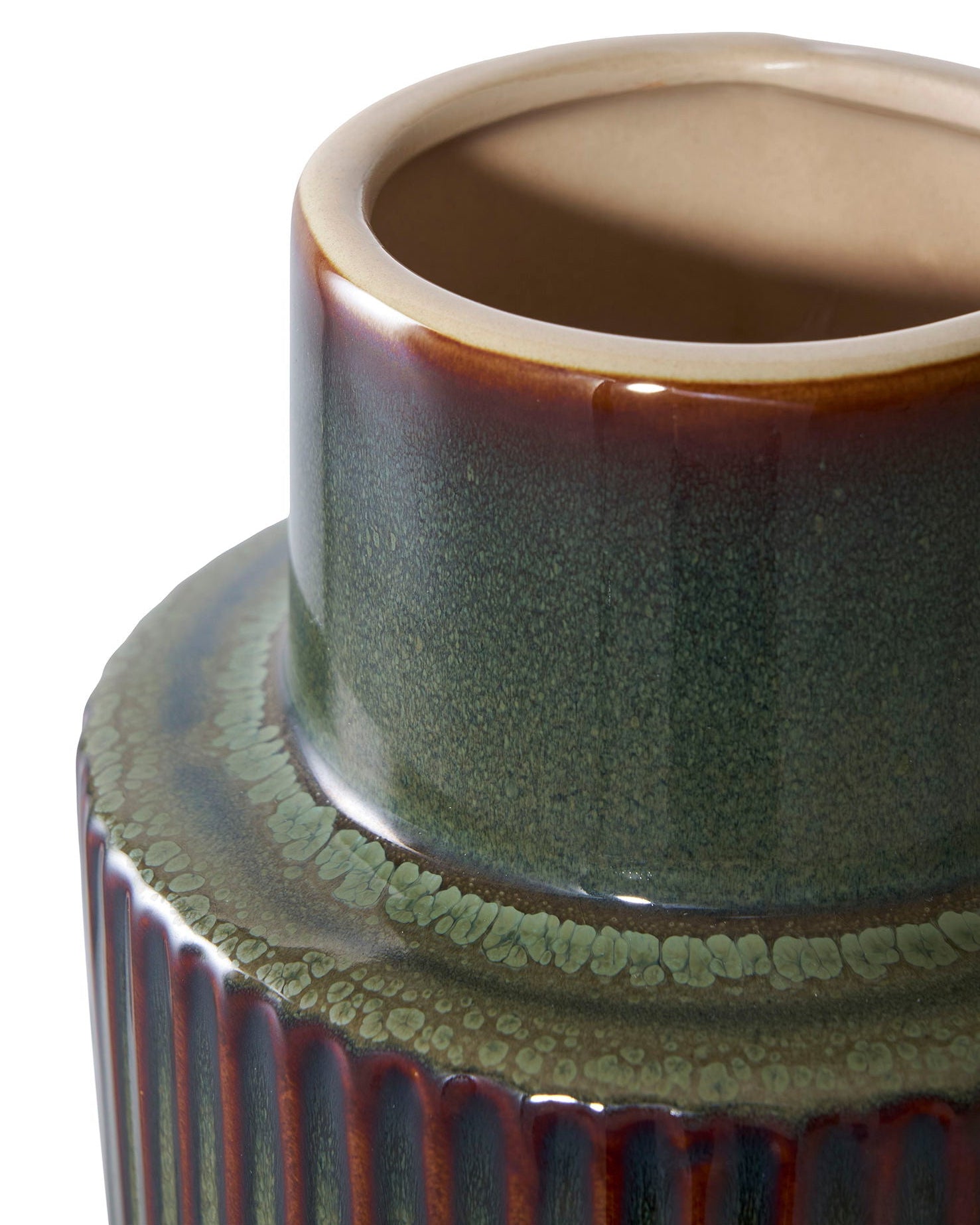 Gustave - Vaso in ceramica verde e marrone