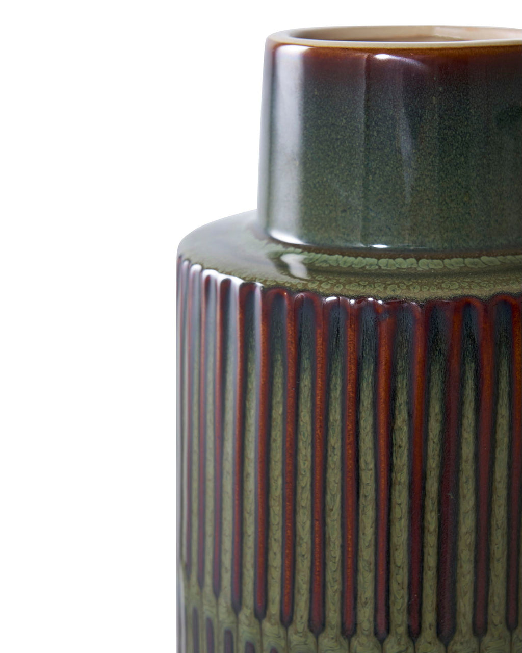 Gustave - Vaso in ceramica verde e marrone