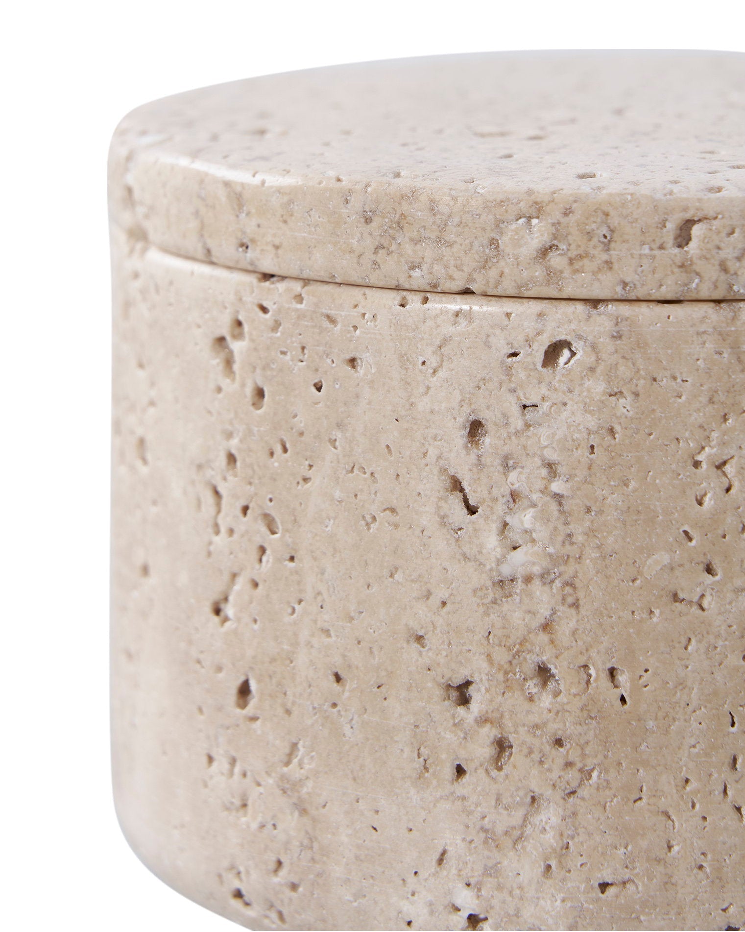 Krukke - Barattolo contenitore in travertino, naturale ø10x6,5 cm