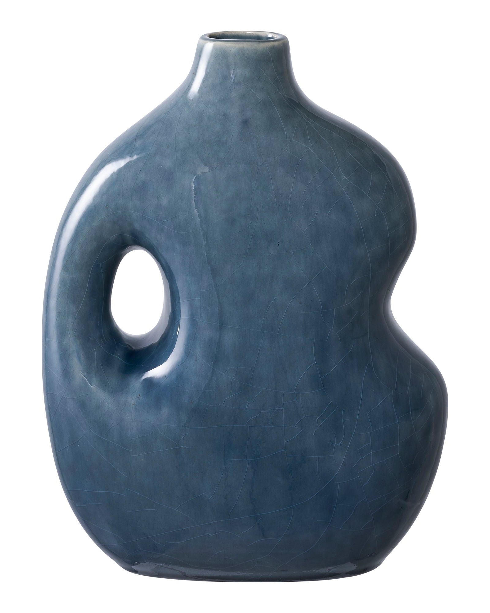 Hole - vaso moderno in ceramica blu
