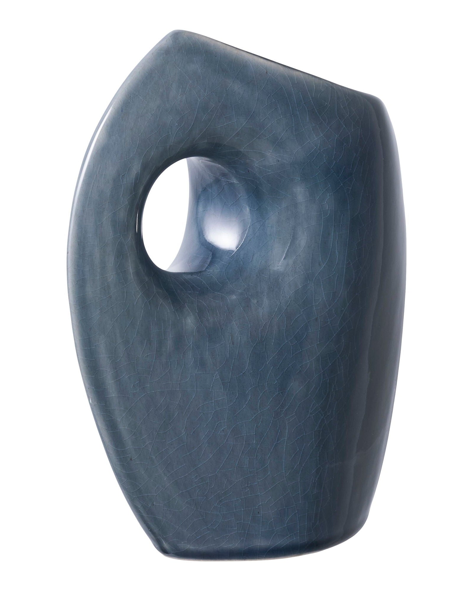 Hole - Vaso scultoreo in ceramica blu