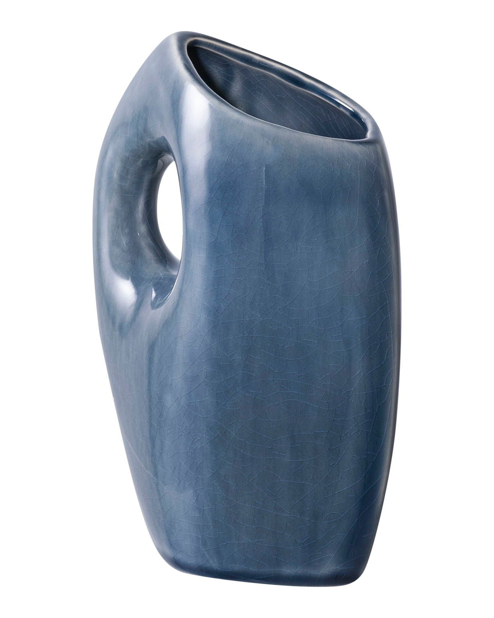 Hole - Vaso scultoreo in ceramica blu