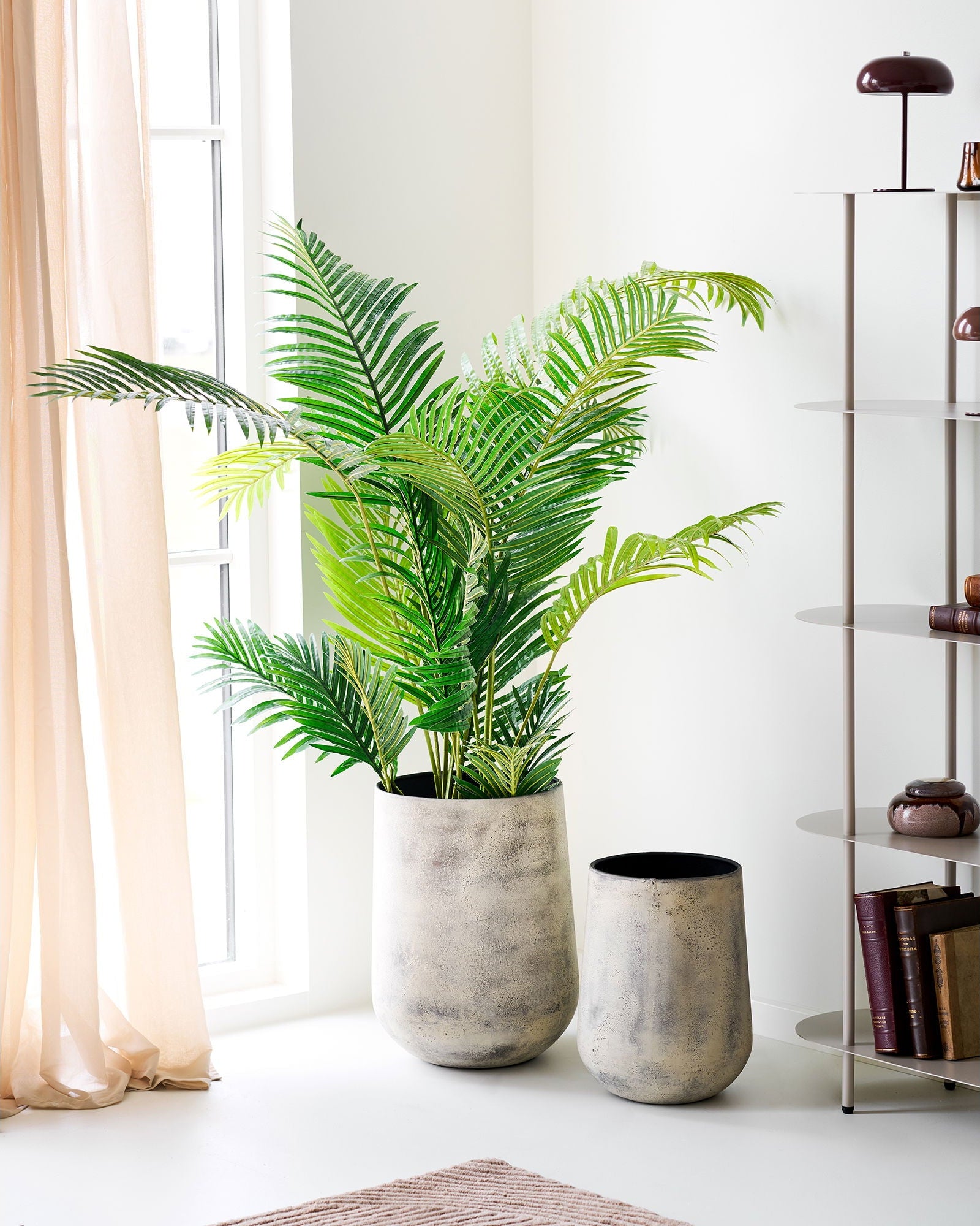 Hou - Set 2 portavasi in metallo beige antico