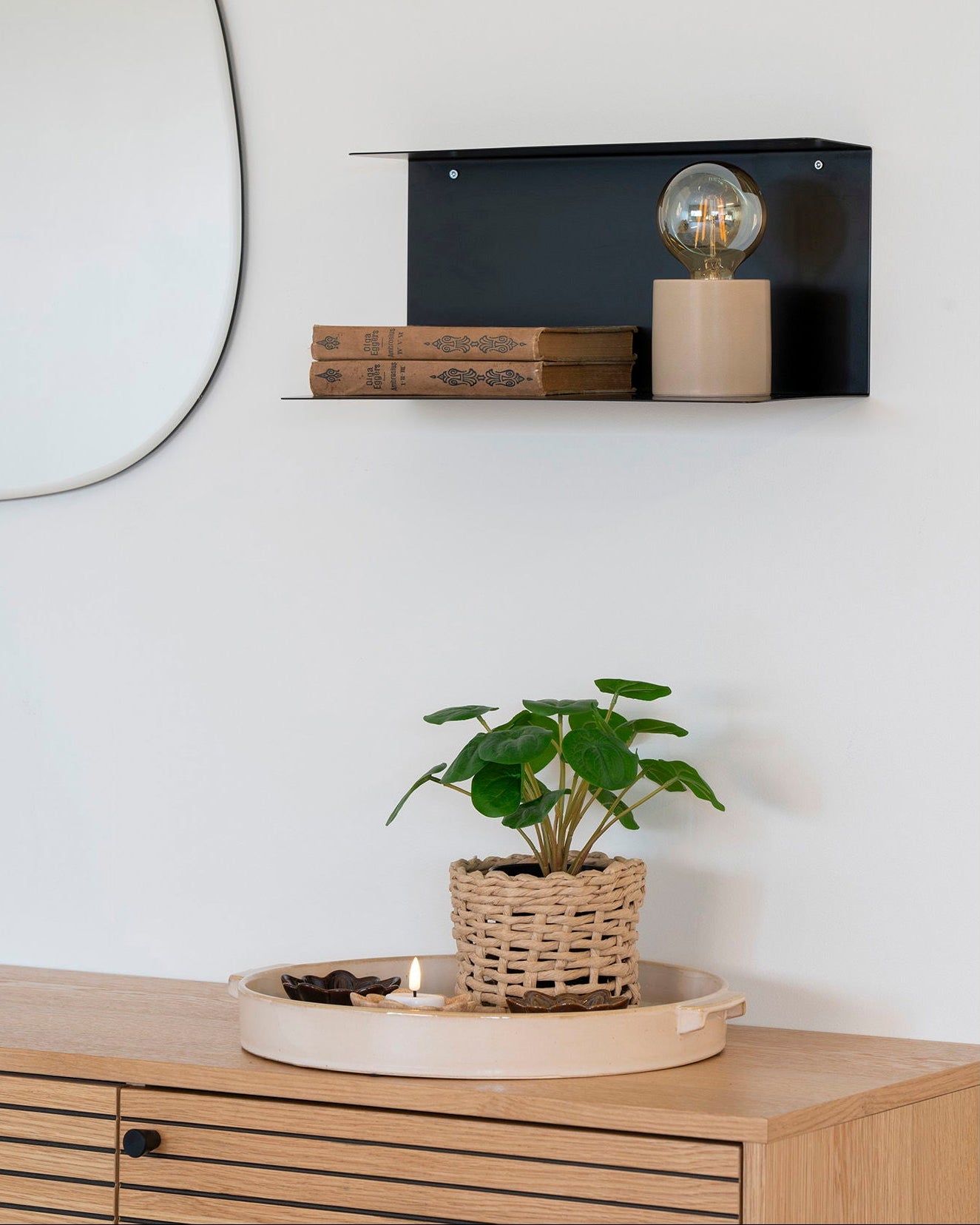 Emma - Vassoio in ceramica bianco, diametro 37 cm