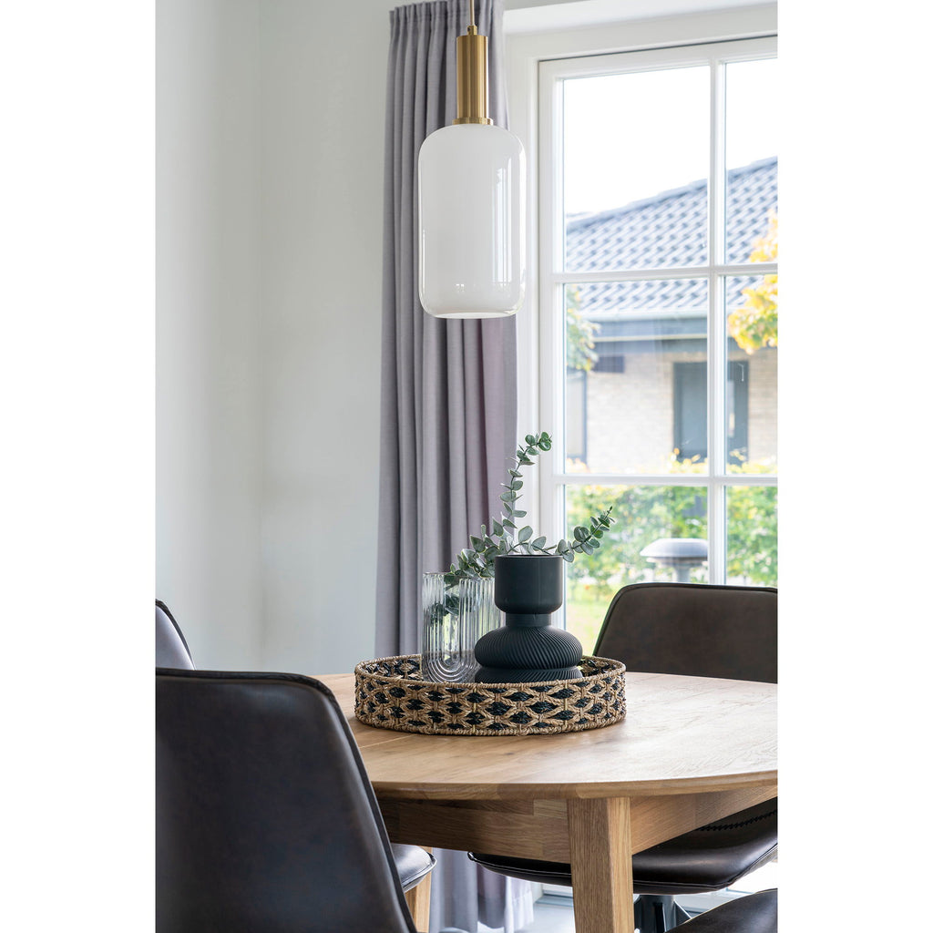 Nerja - Vassoio in giunco di mare, nero e tinta naturale, Ø38 cm