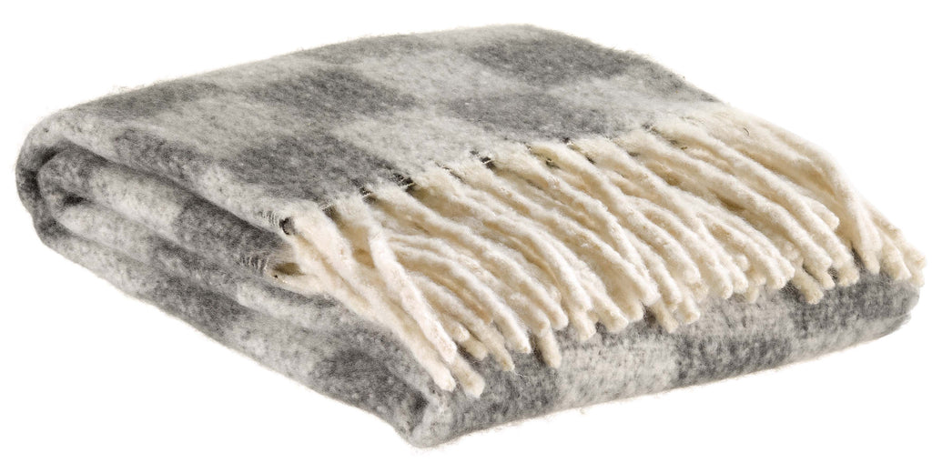 Plaid riciclato a scacchi Isabel Ardoise 130 X 160