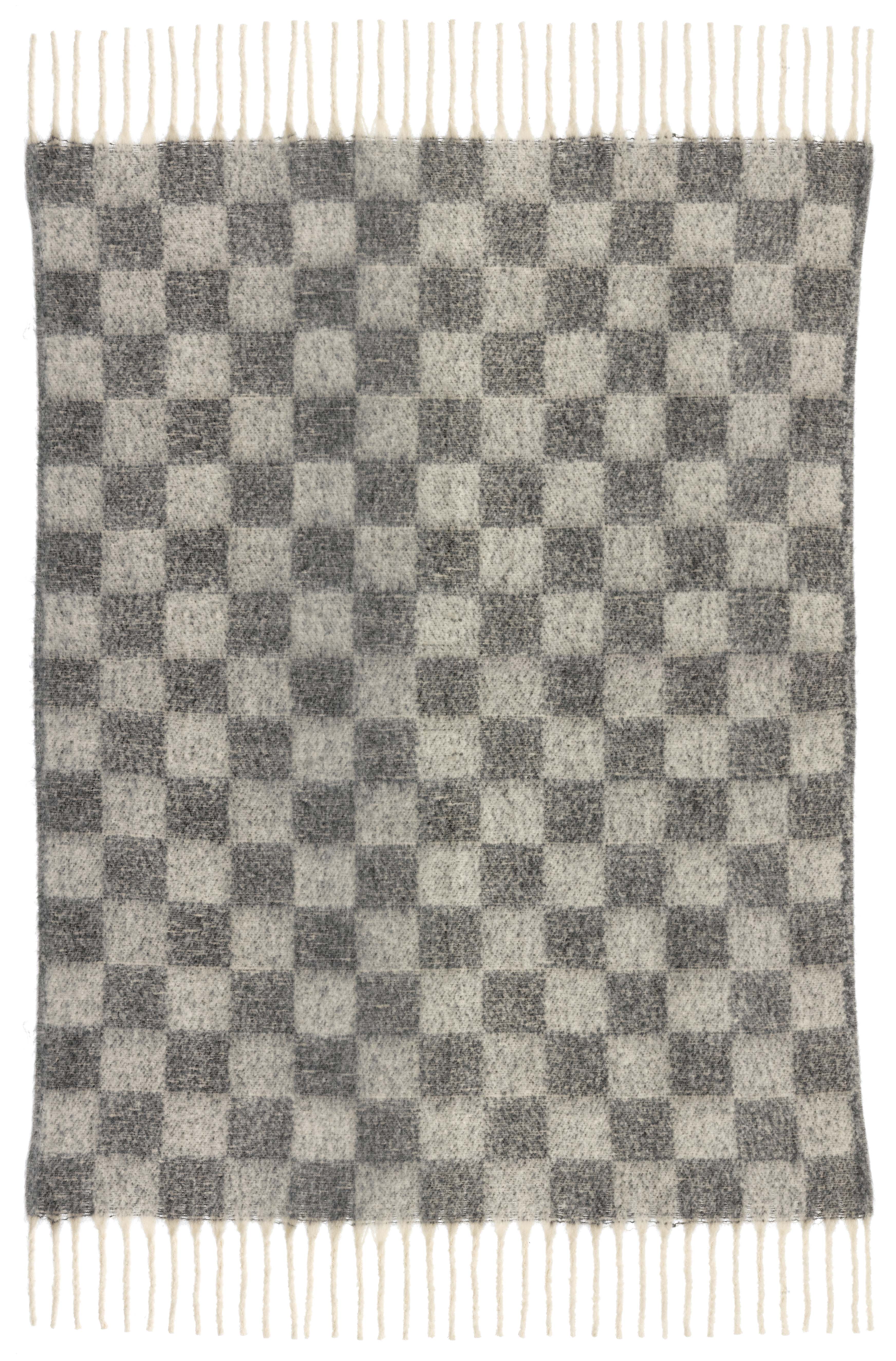 Plaid riciclato a scacchi Isabel Ardoise 130 X 160