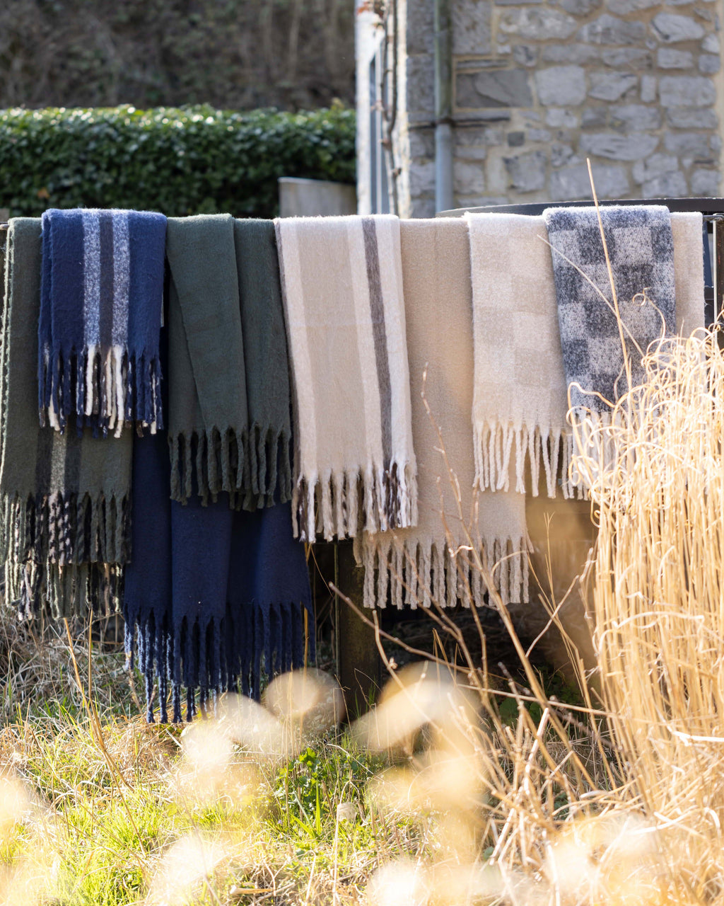 Plaid riciclato a scacchi Isabel Nuage 130 X 160