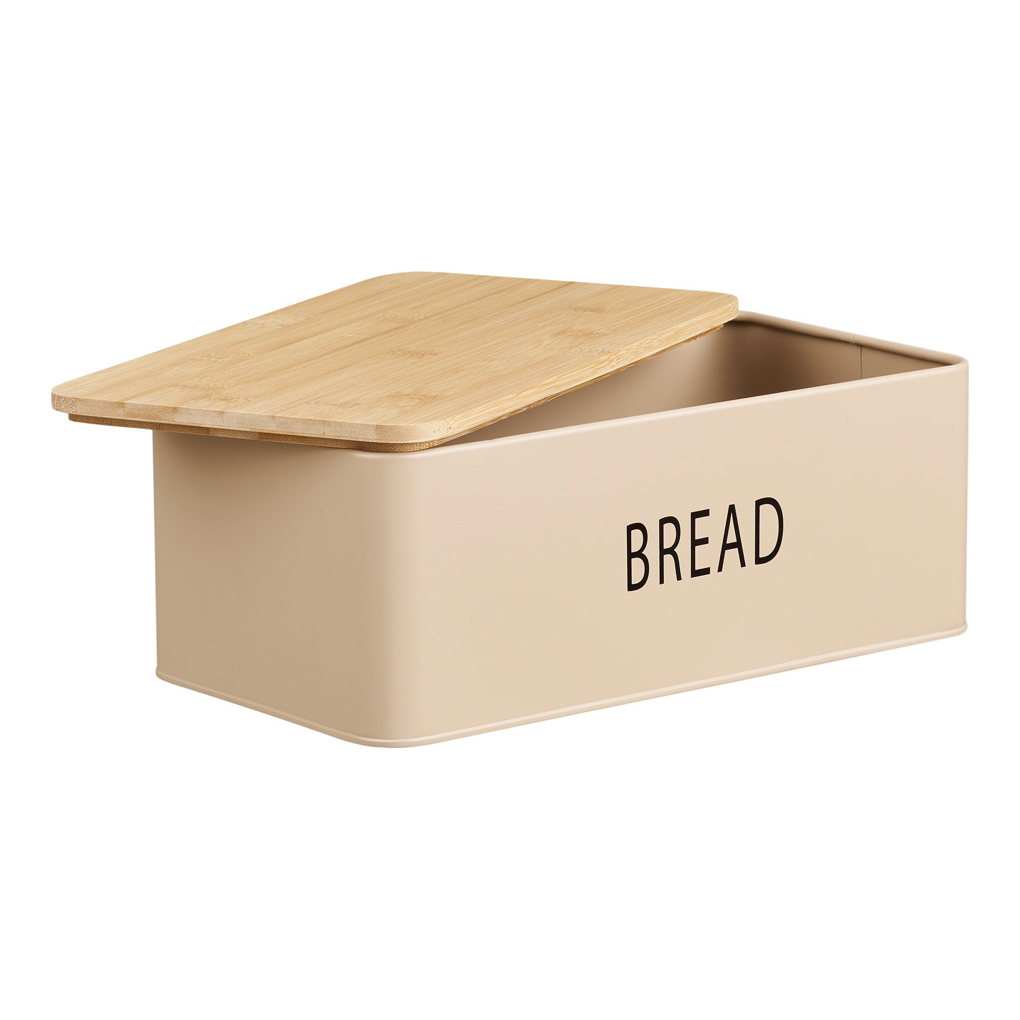 Tula - scatola per il pane con 3 contenitori, metallo/bambù, beige, set da 4