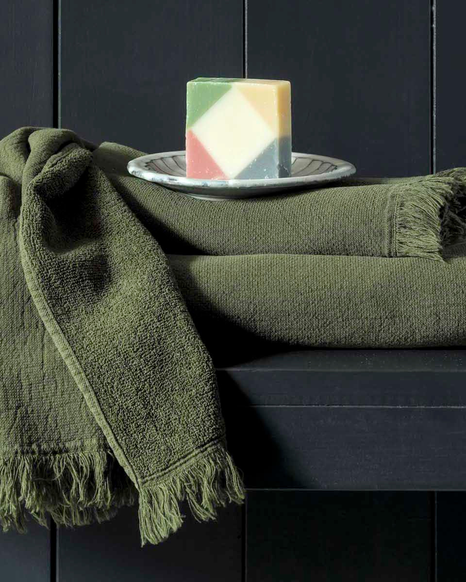 Set di 2 asciugamani ospite Luna Kale 30 X 50