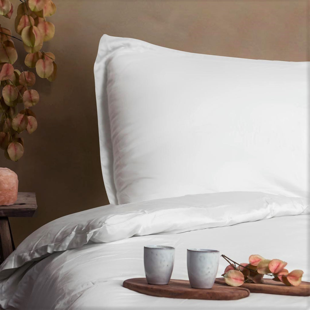 Tencel - Copripiumino singolo in tencel bianco, 140 x 200