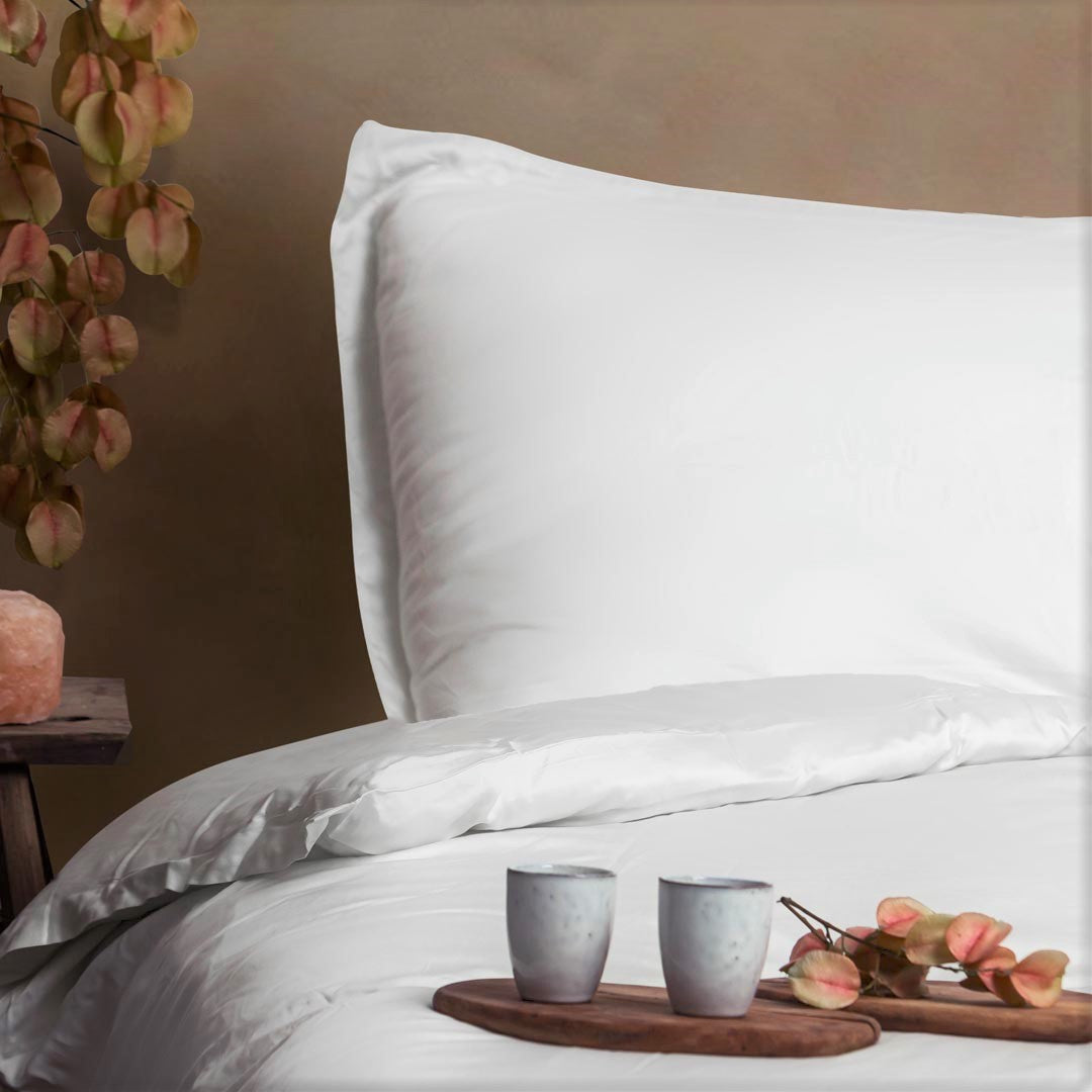 Tencel - Copripiumino singolo in tencel bianco, 140 x 200