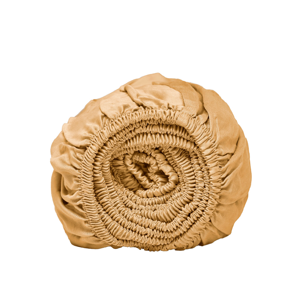 Bamboo - lenzuolo in eco bamboo, con angoli giallo, 180 x 200