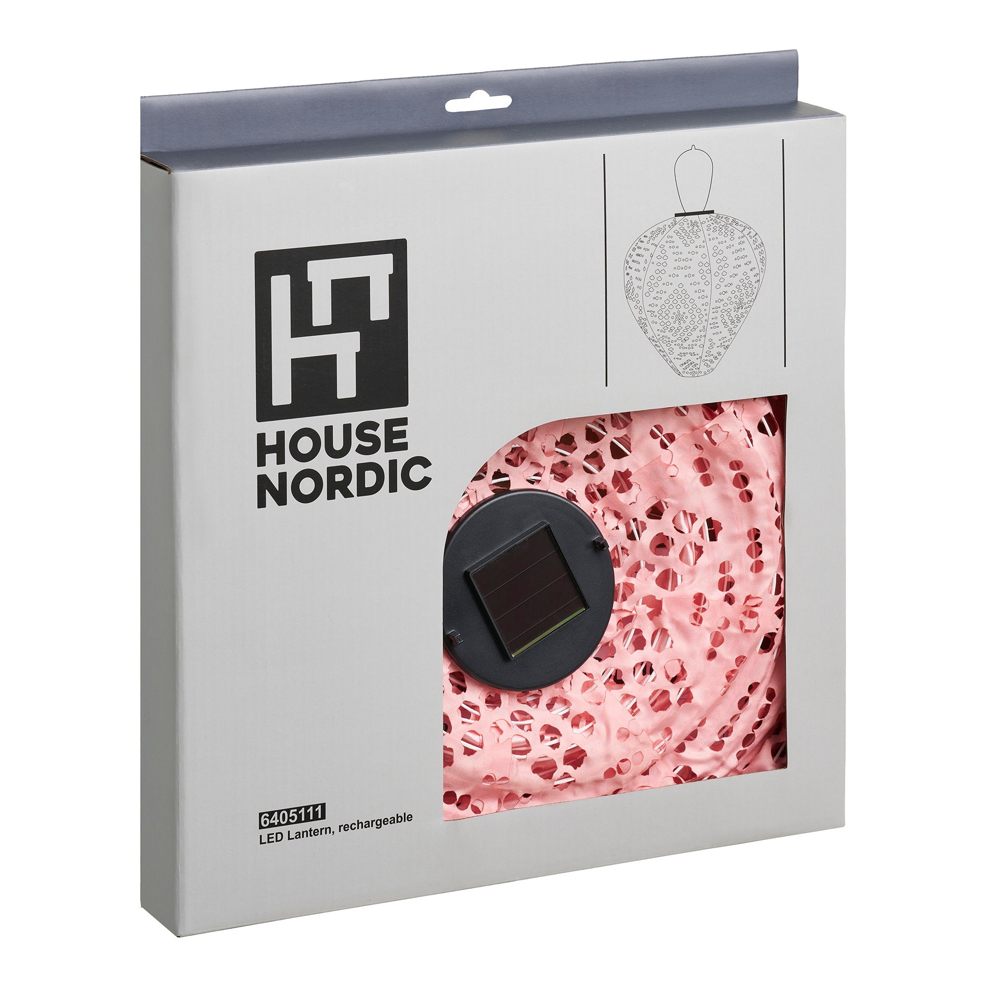 Greatham - Lanterna LED ricaricabile con pannello solare integrato, rosa