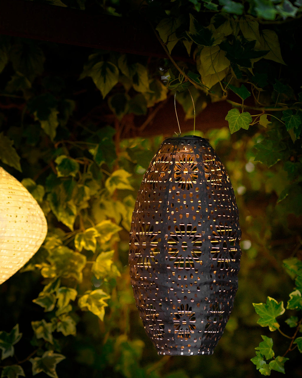 Foxdale - Lanterna LED ricaricabile con pannello solare integrato, grigio scuro