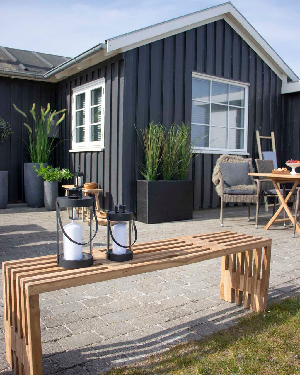 Bondi  - Set 2 Lanterne in acciaio e vetro, nere