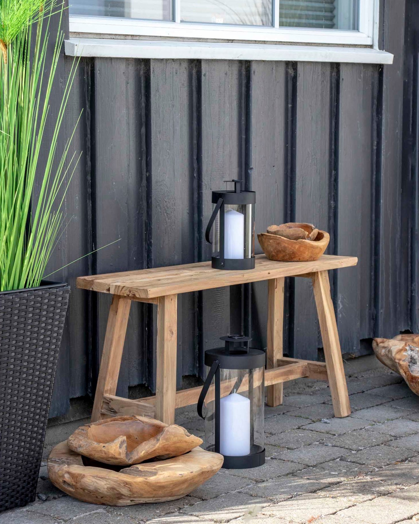 Bondi  - Set 2 Lanterne in acciaio e vetro, nere