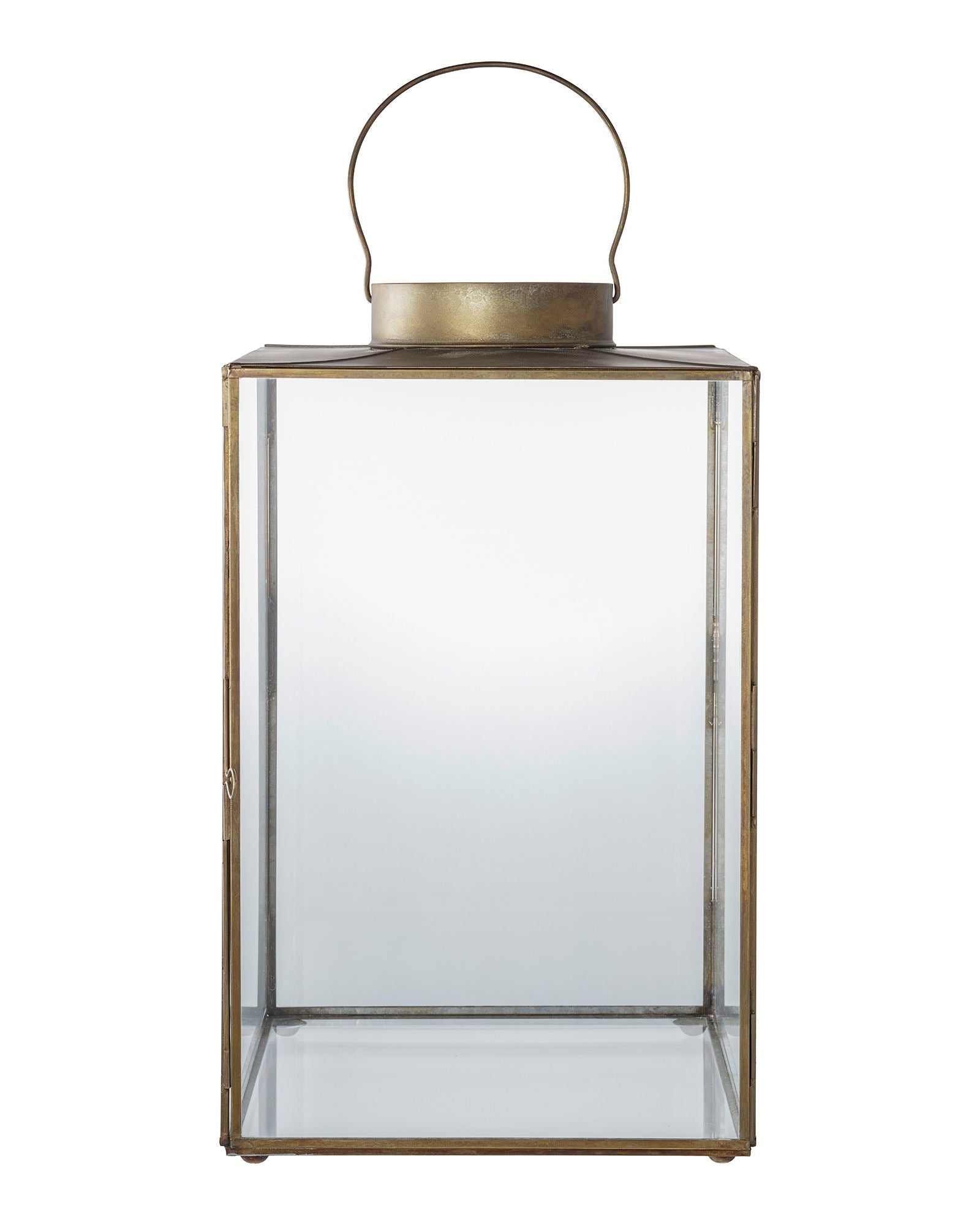 Mohali - Lanterna in metallo e vetro, finitura ottone antico