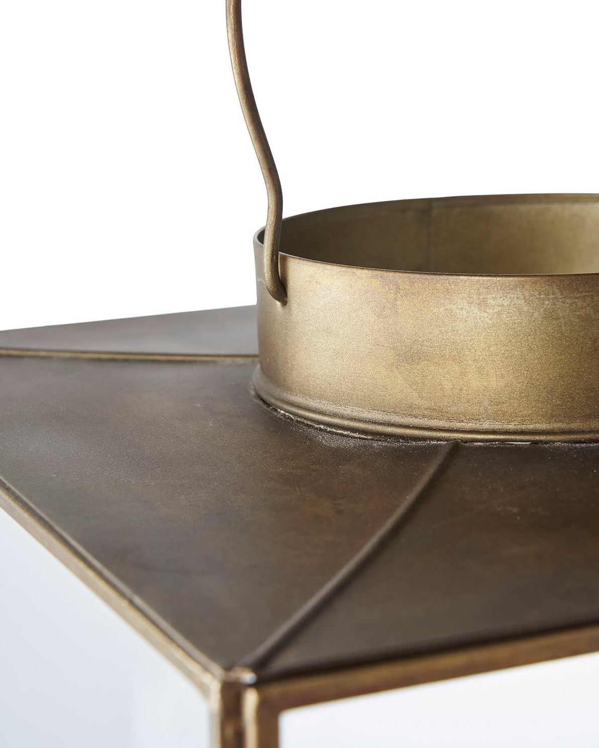 Mohali - Lanterna in metallo e vetro, finitura ottone antico