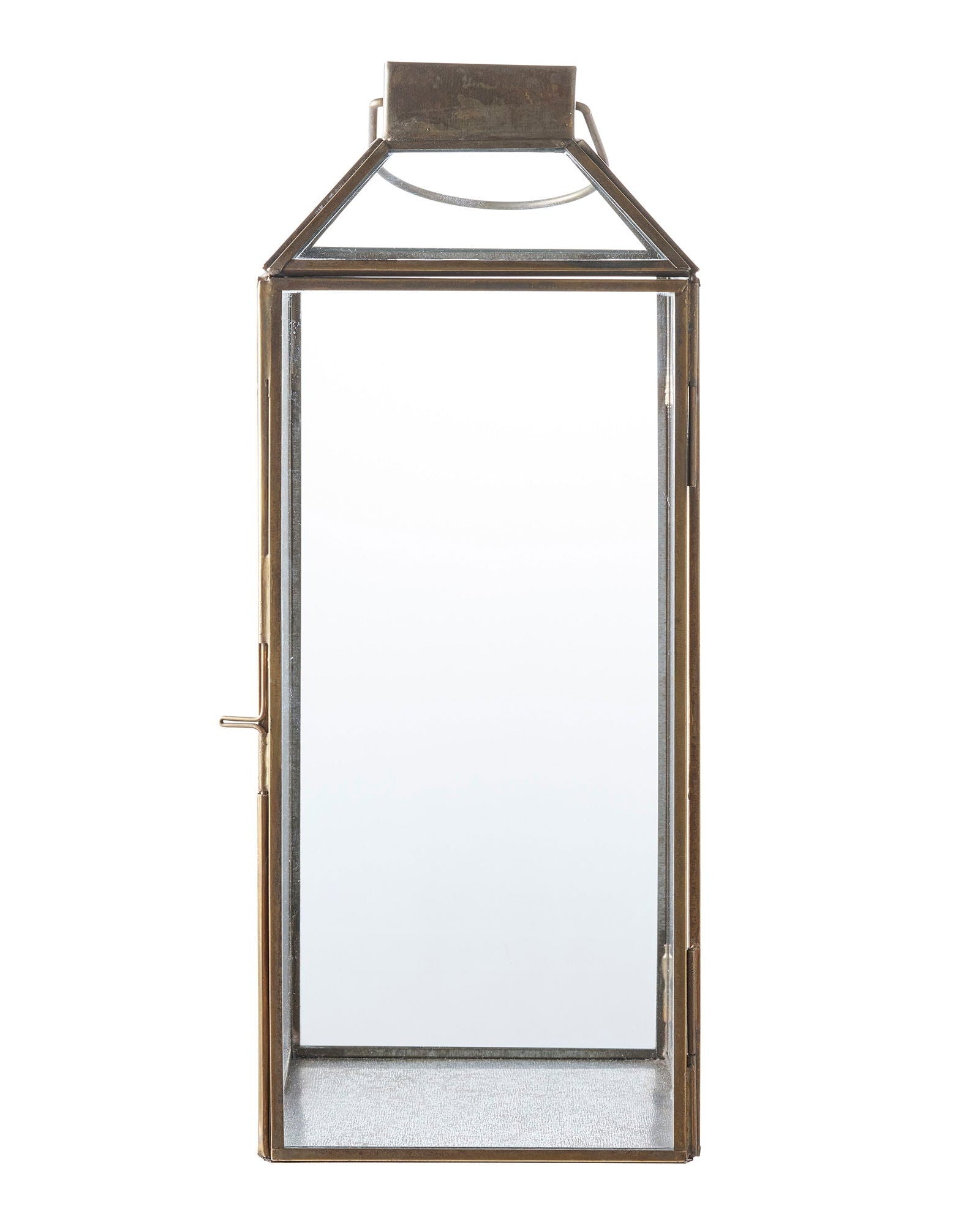 Mysore - Lanterna in metallo e vetro, finitura ottone antico