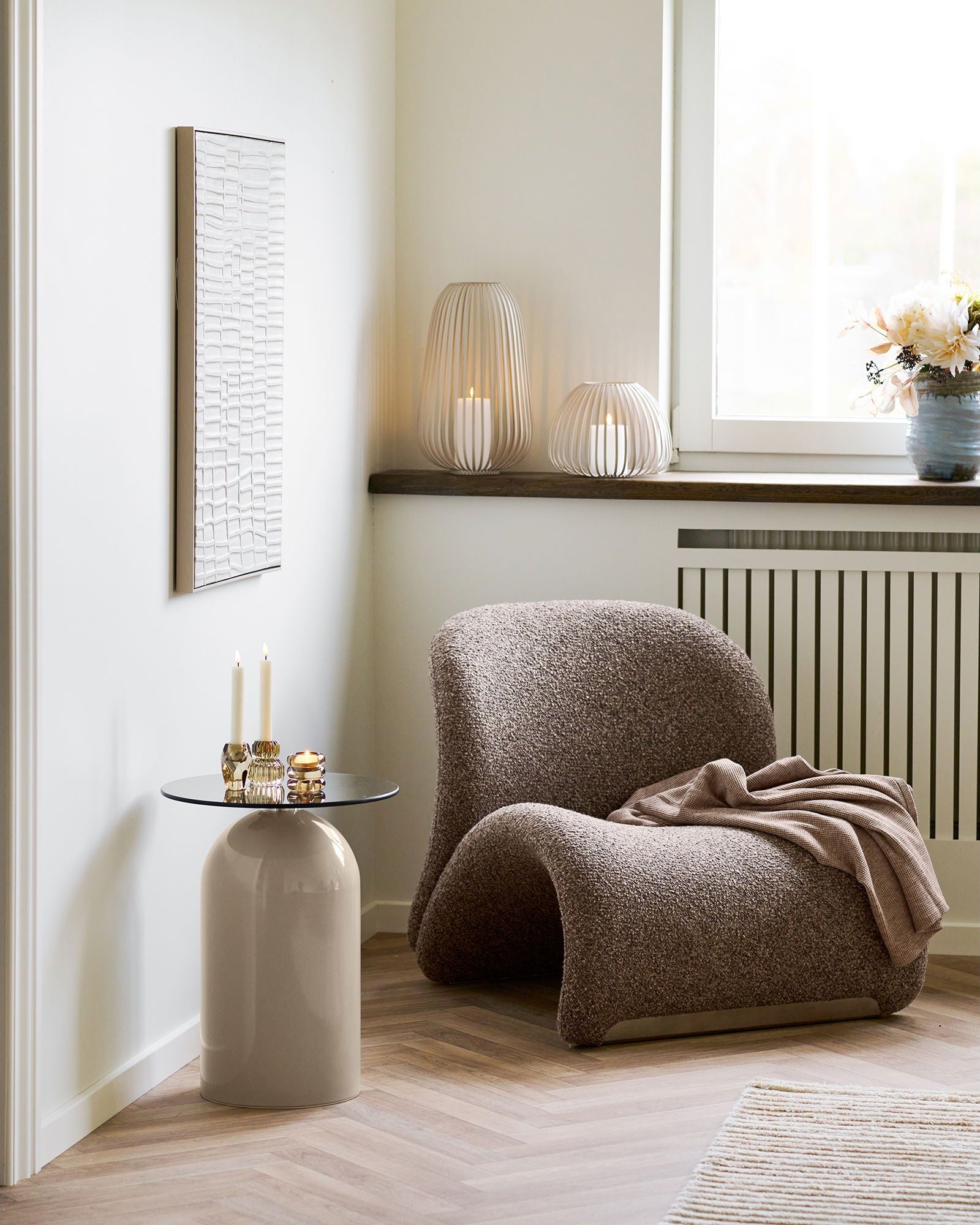 Stoense - Lanterna in metallo, beige