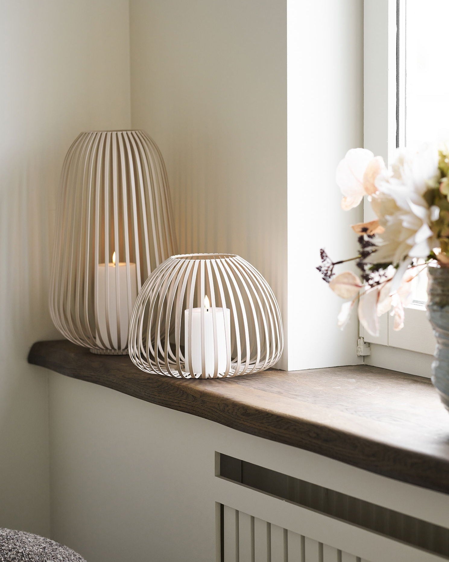 Stoense - Lanterna in metallo, beige