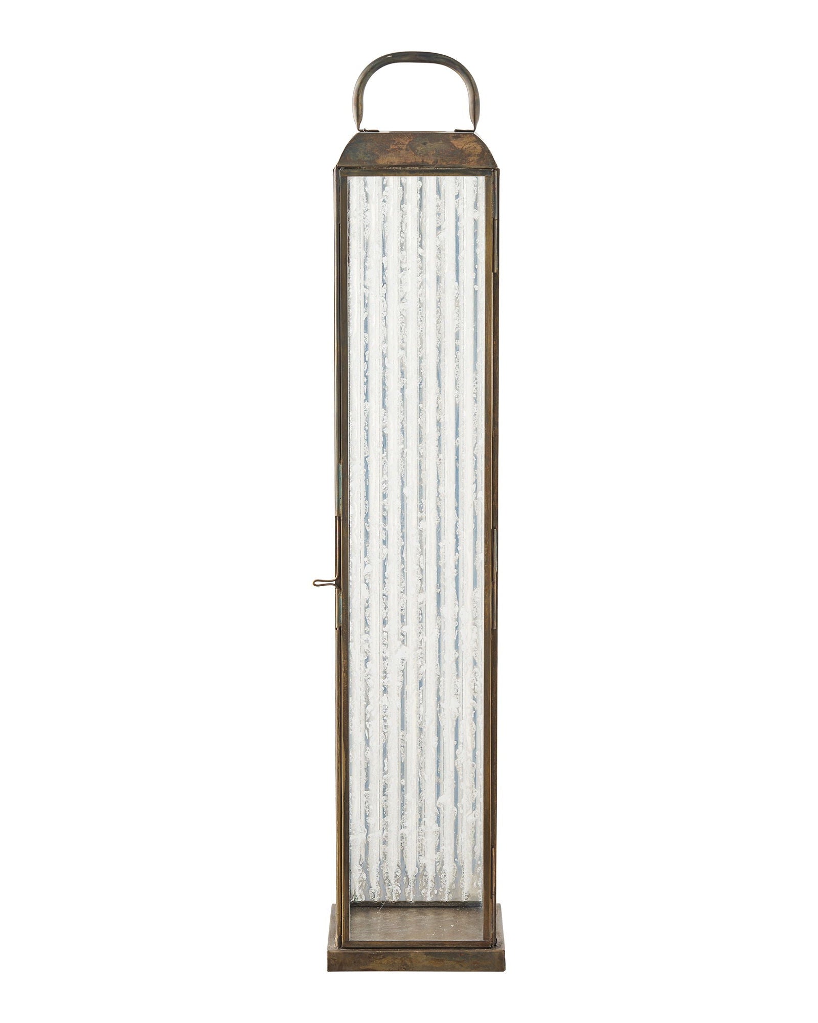 Herslev - Lanterna in vetro e metallo, effetto ottone antico