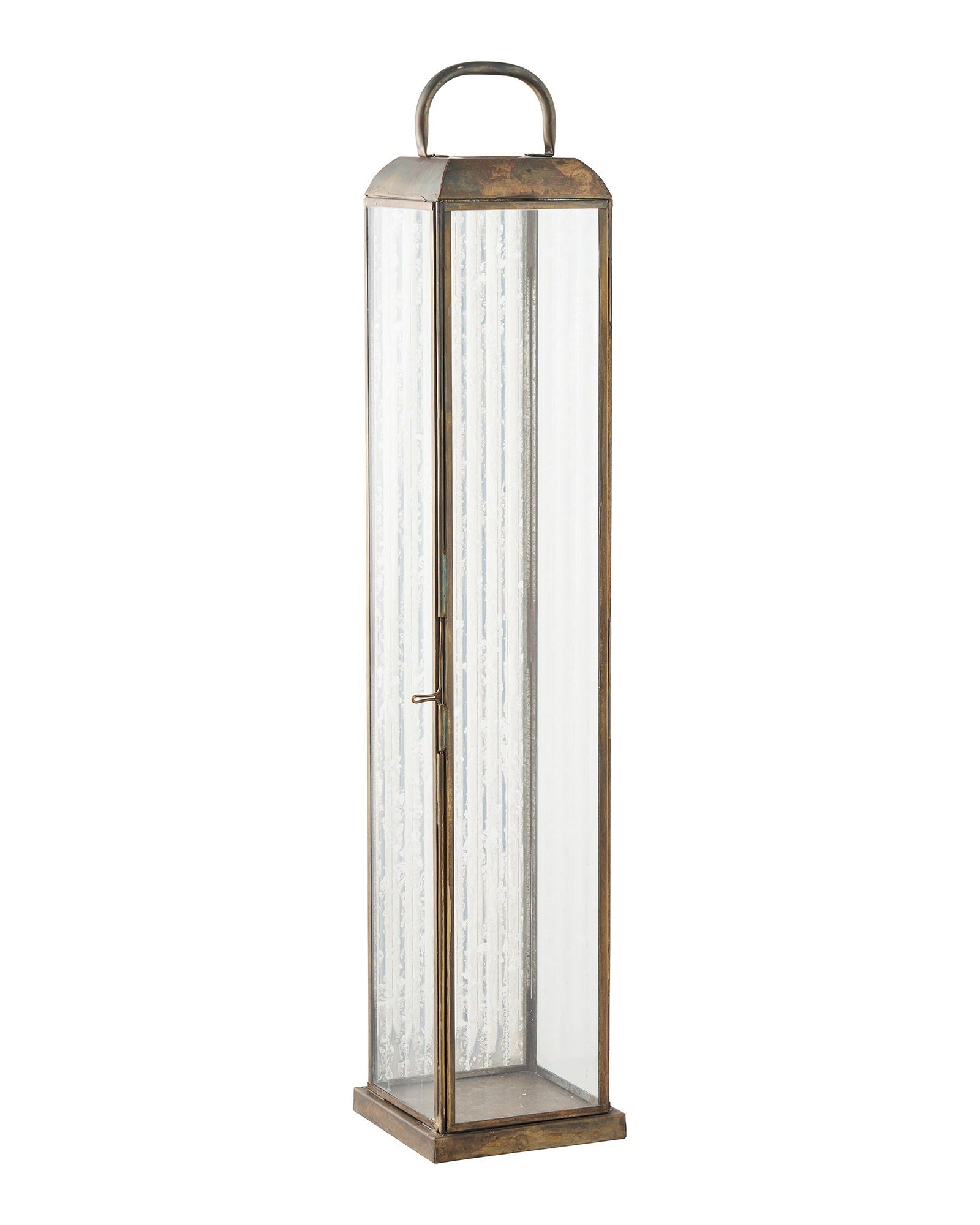 Herslev - Lanterna in vetro e metallo, effetto ottone antico