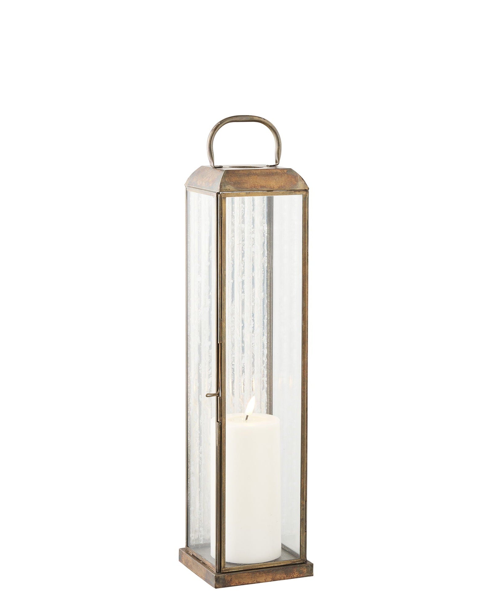 Herslev  - Lanterna in vetro e metallo, finitura ottone antico