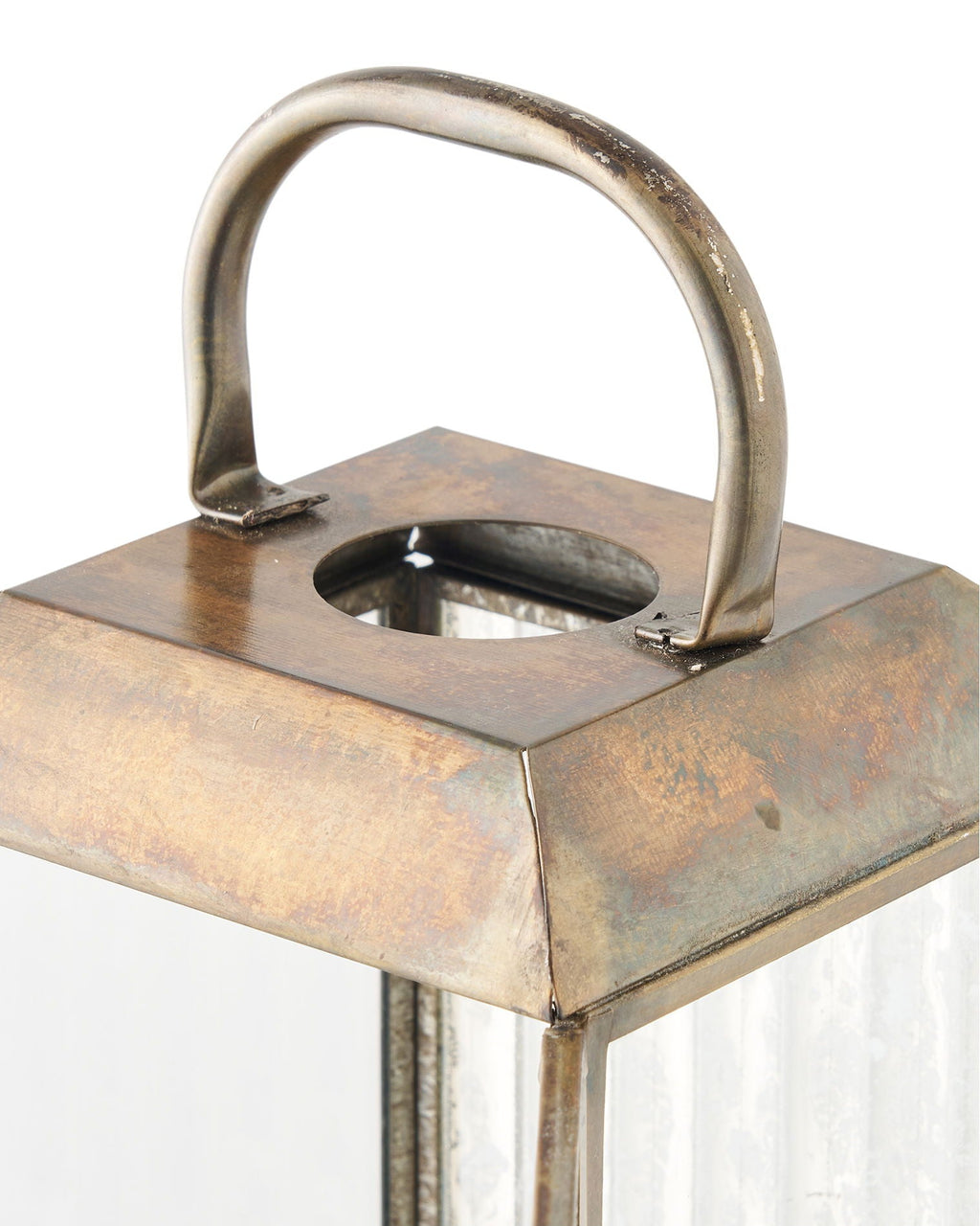 Herslev  - Lanterna in vetro e metallo, finitura ottone antico