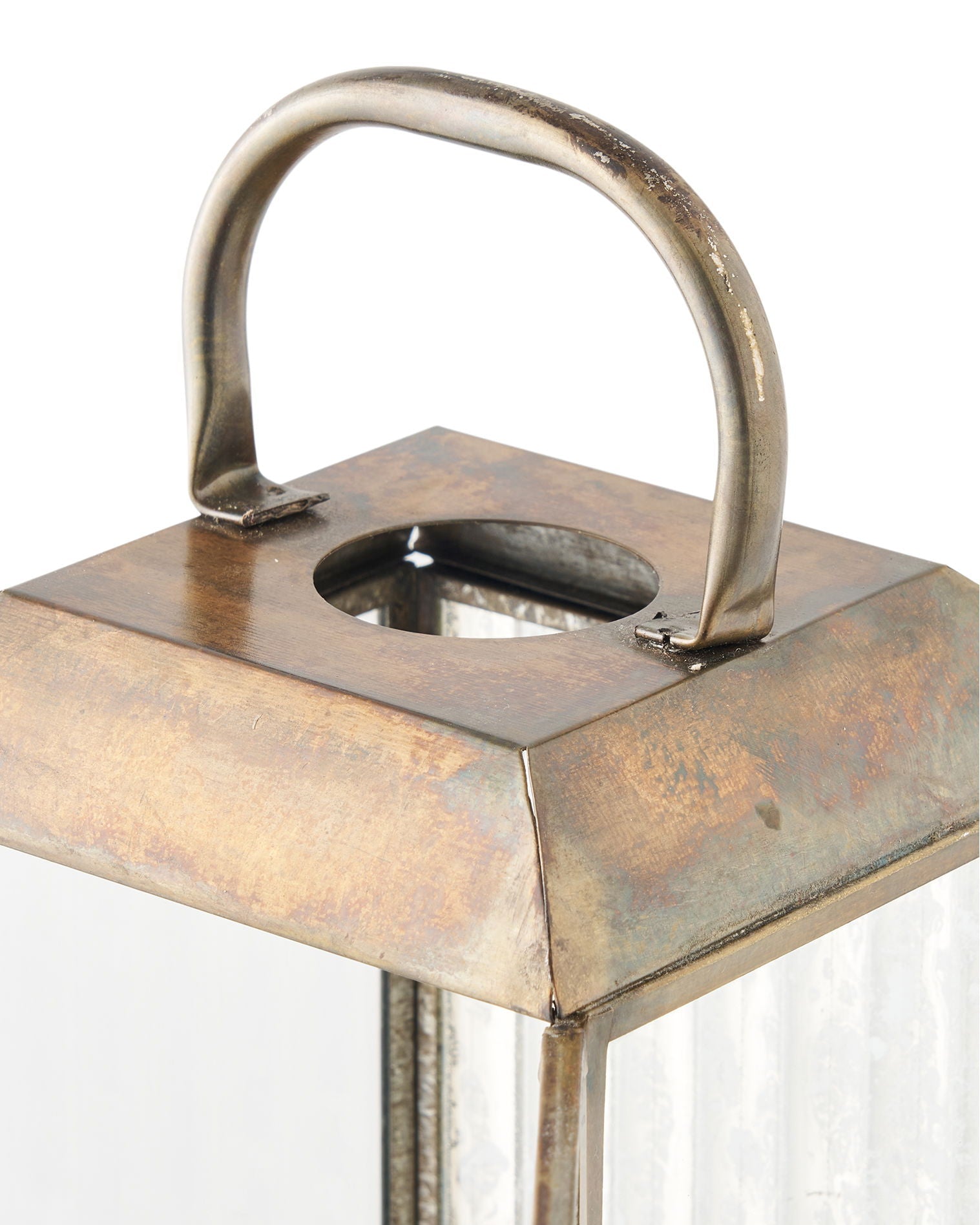 Herslev  - Lanterna in vetro e metallo, finitura ottone antico