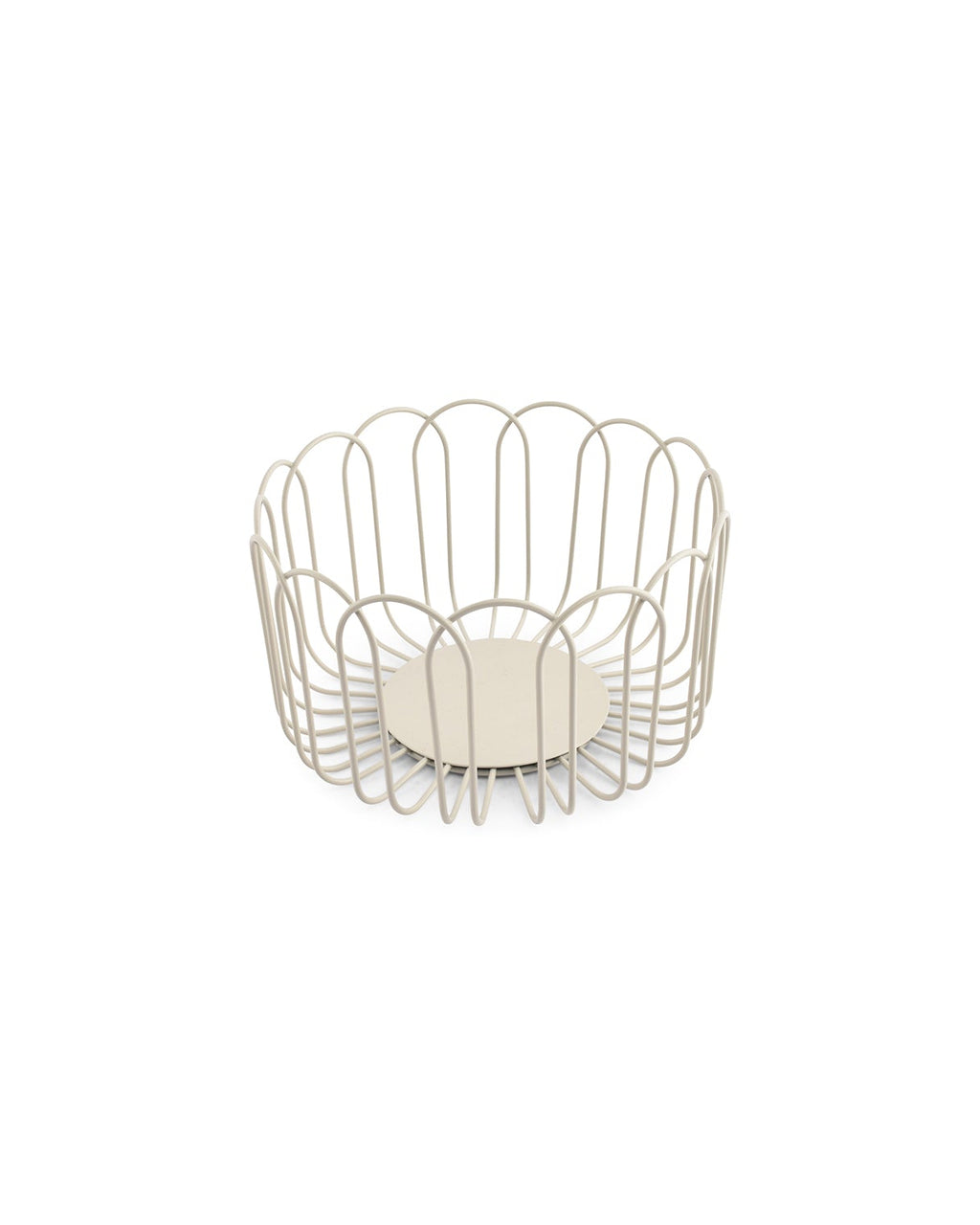 Flores - Cestino in filo metallico grigio, 19xH10cm