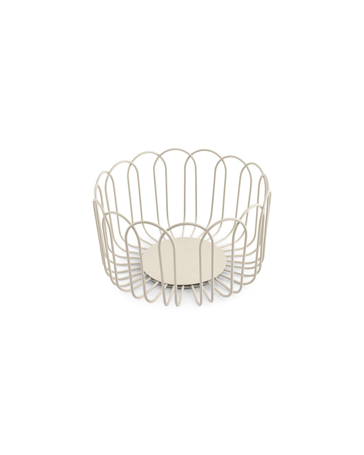 Flores - Cestino in filo metallico grigio, 19xH10cm