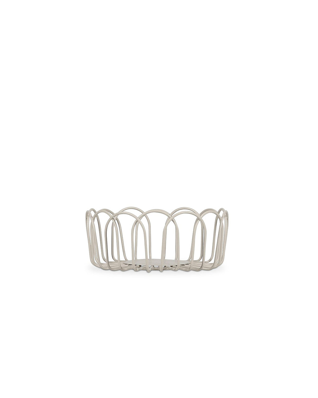 Flores - Cestino in filo metallico grigio, 16xH7cm