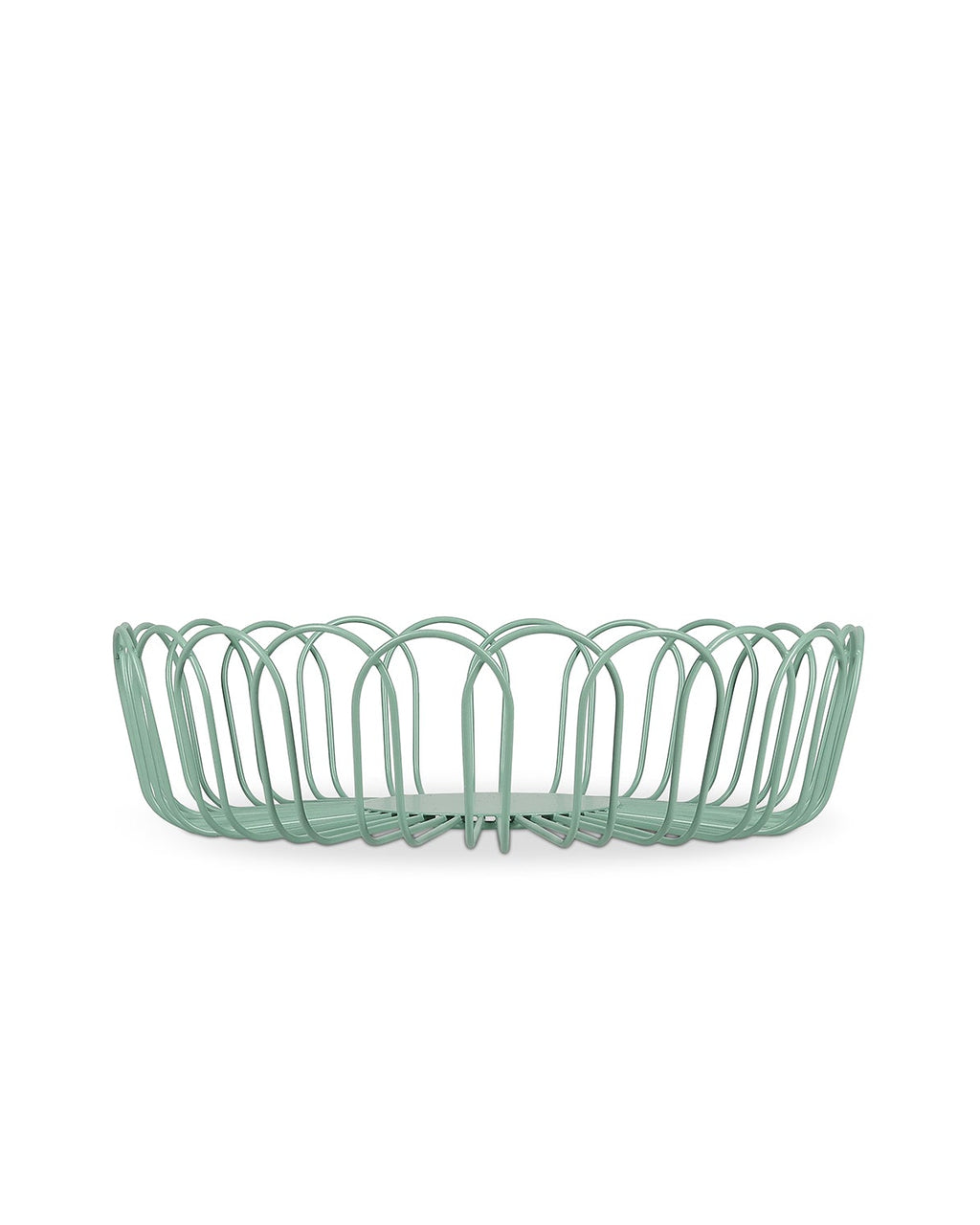 Flores - Cestino portafrutta in filo metallico verde acqua, 26,5xH7,5cm