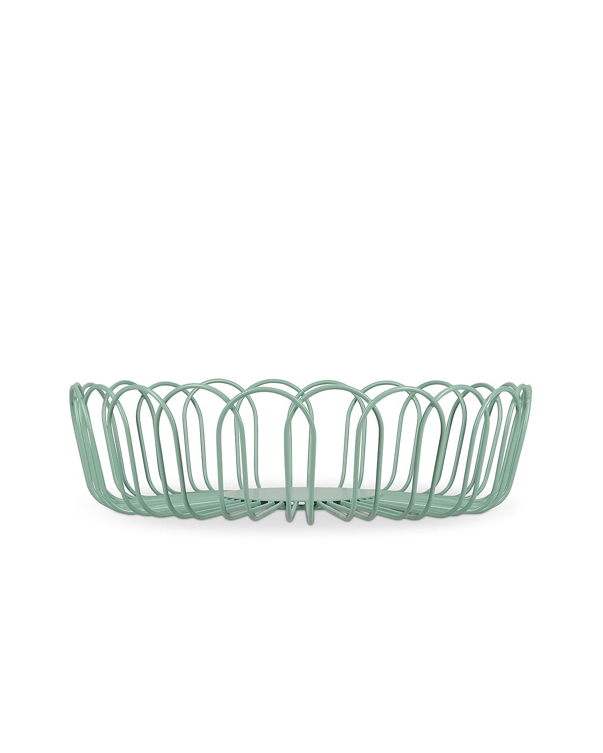 Flores - Cestino portafrutta in filo metallico verde acqua, 26,5xH7,5cm