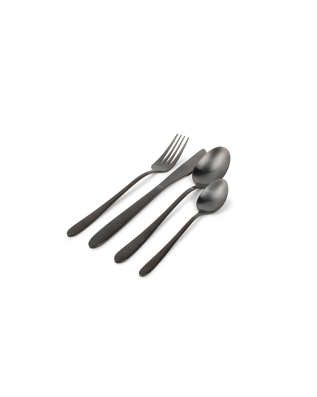 Slim - Set di posate da 24 pezzi, nero opaco