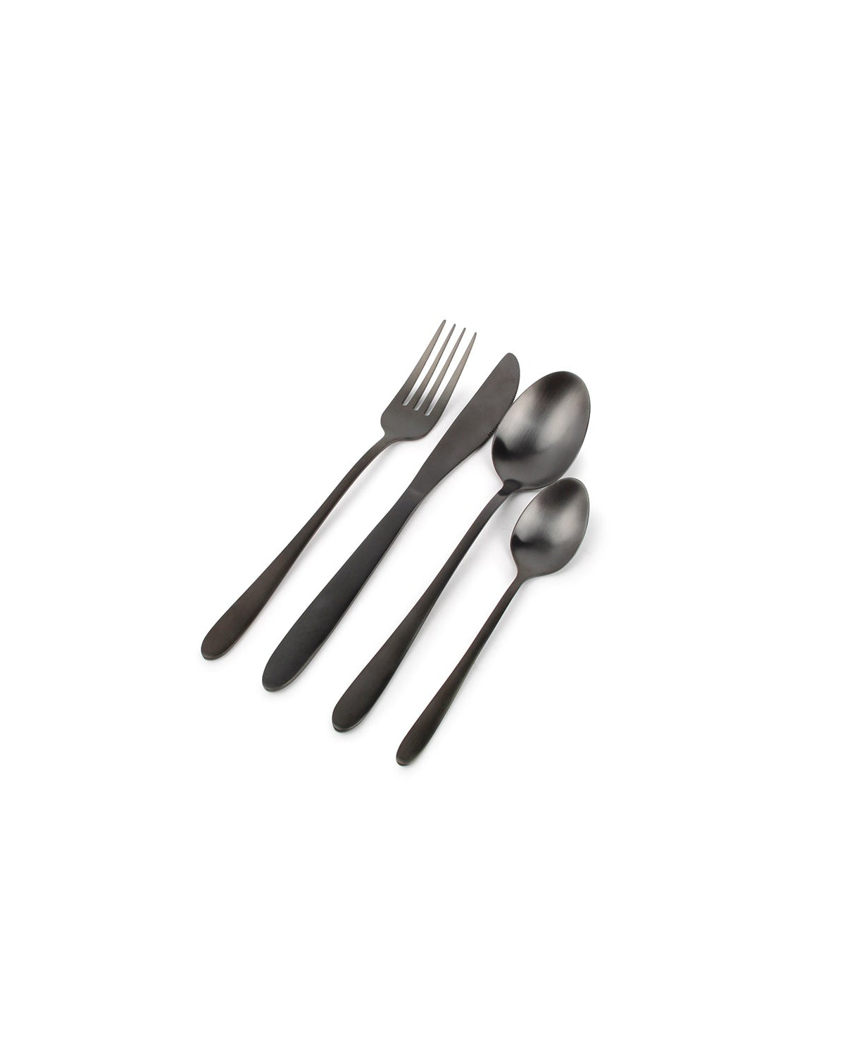 Slim - Set di posate da 24 pezzi, nero opaco