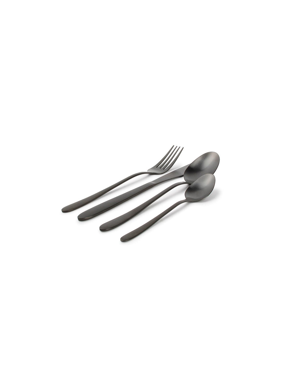 Slim - Set di posate da 24 pezzi, nero opaco