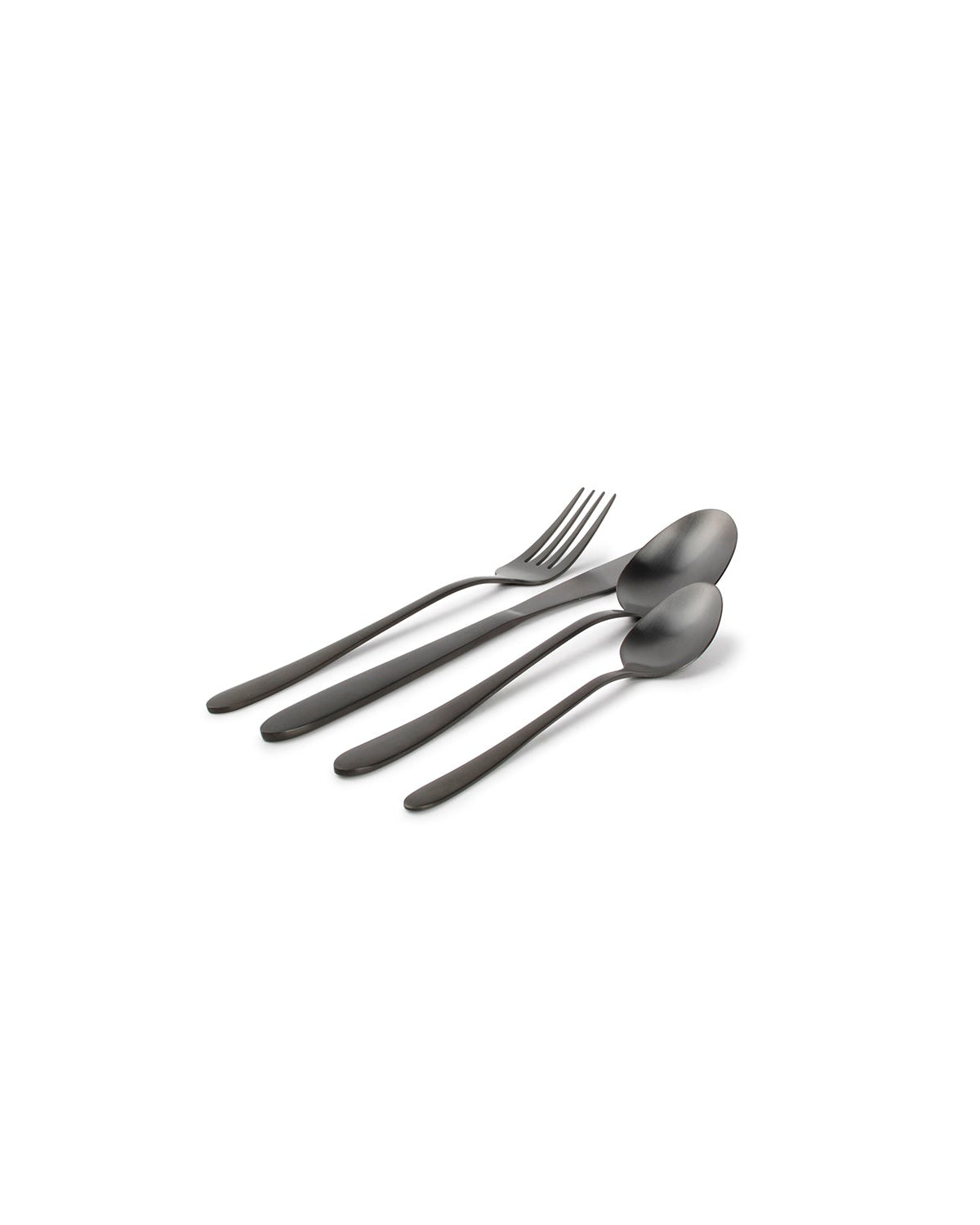 Slim - Set di posate da 24 pezzi, nero opaco