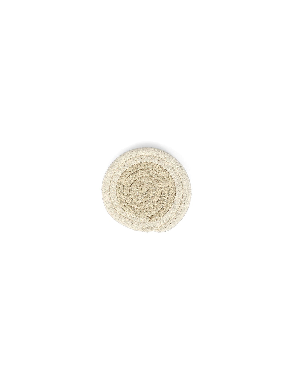 Piff - Set 4 Sottobicchieri in cotone bianco crema, 10 cm