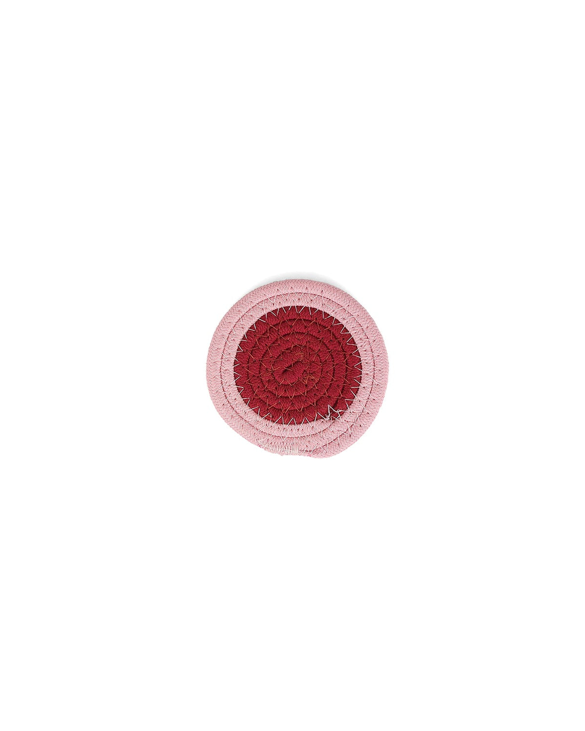 Piff - Set 4 Sottobicchieri in cotone rosa cipria, 10 cm