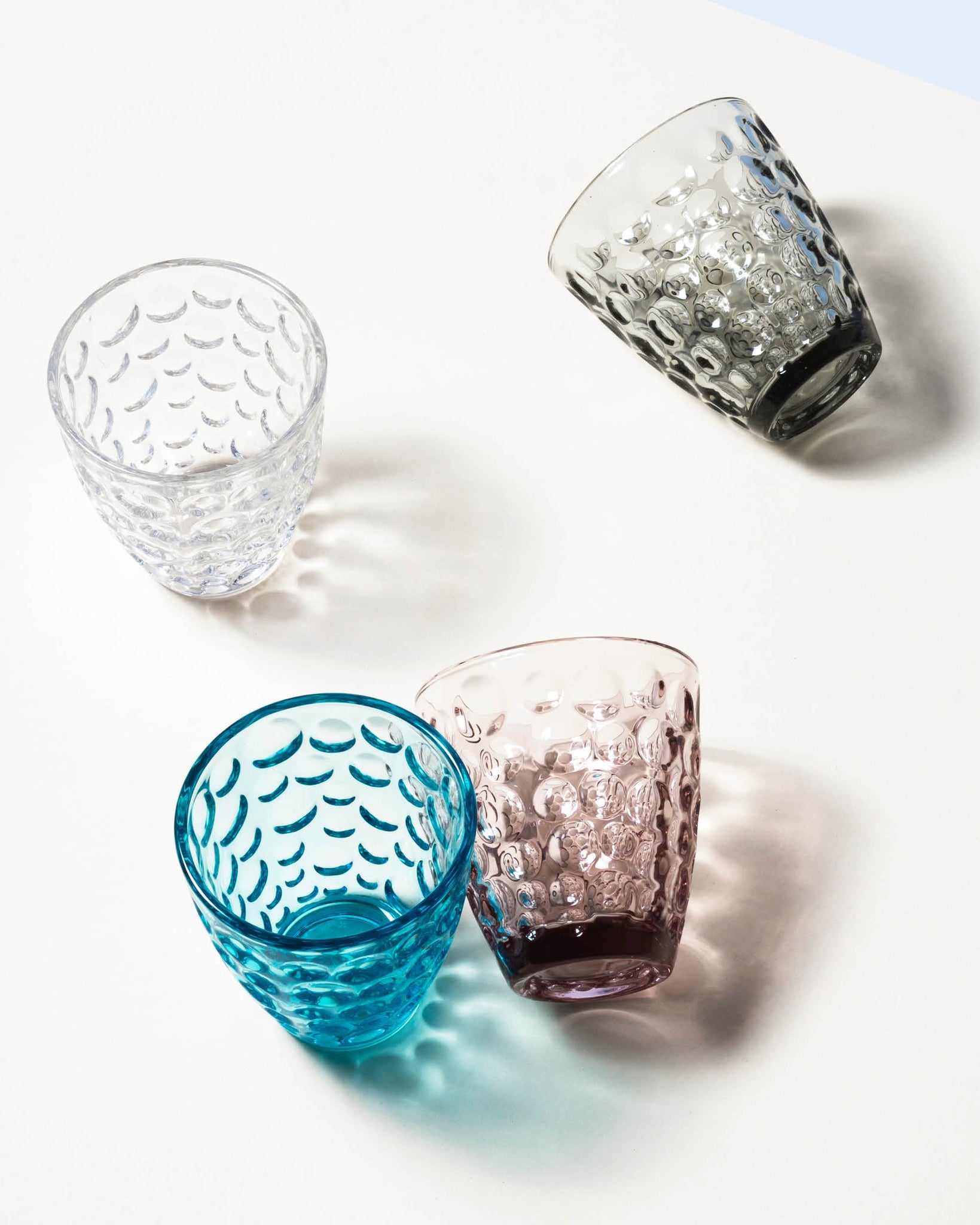 Bubble - Set da 4 bicchieri in vetro trasparente