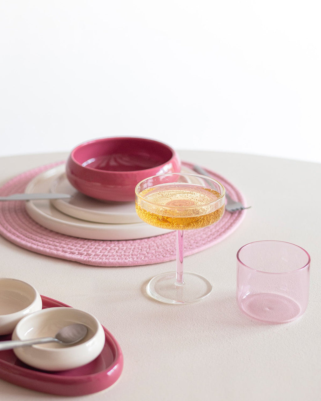 Fizz - Set 2 Bicchieri da champagne in vetro rosa