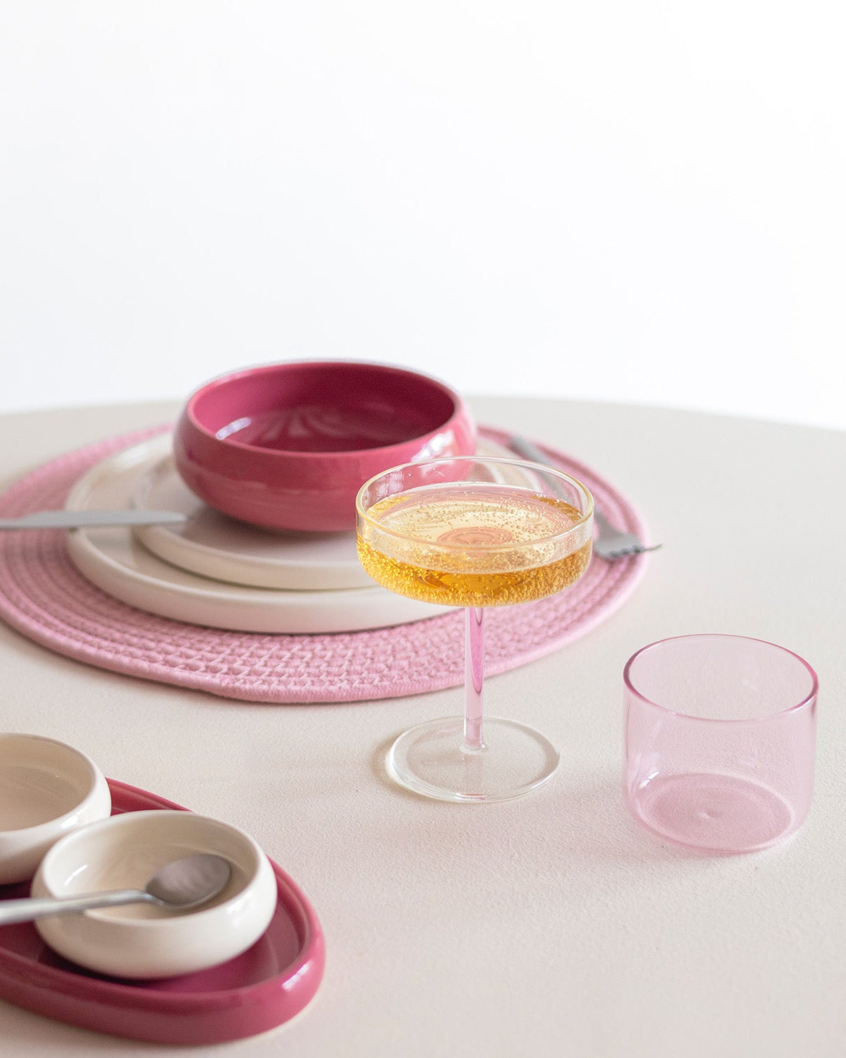 Fizz - Set 2 Bicchieri da champagne in vetro rosa