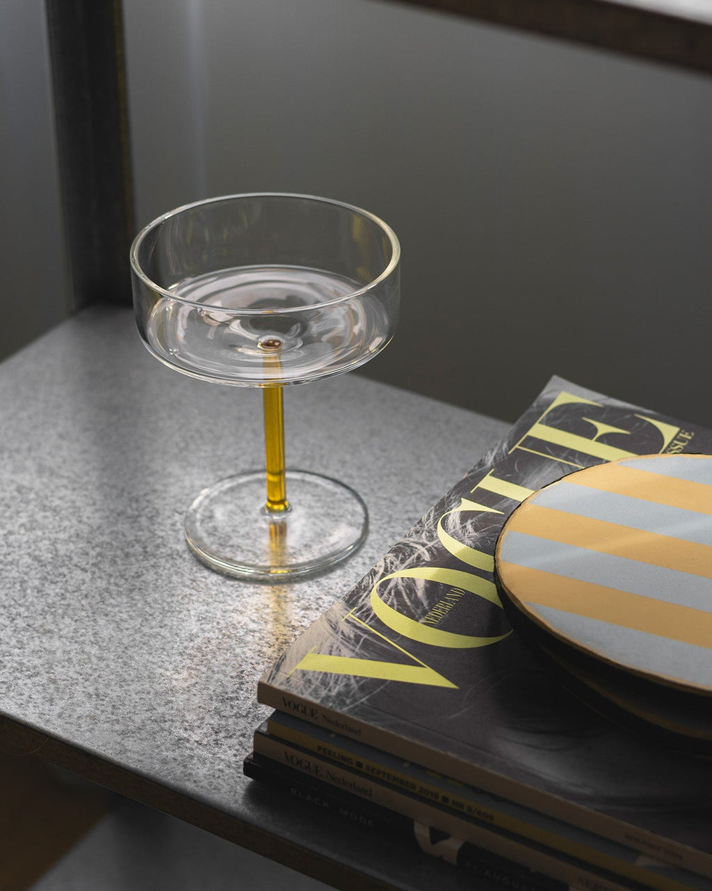 Fizz - Set 2 Coppe da champagne in vetro giallo