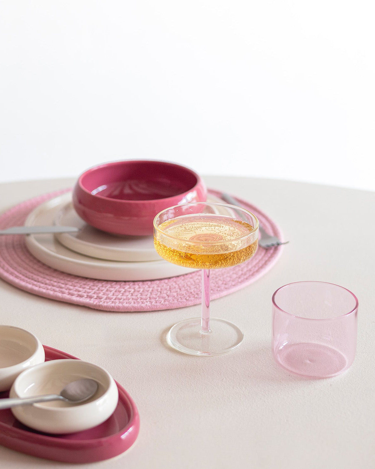 Fizz - Set 4 Bicchieri in vetro rosa