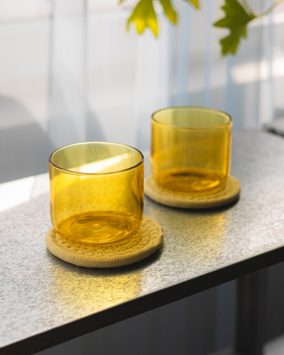Fizz - Set 4 Bicchieri in vetro giallo